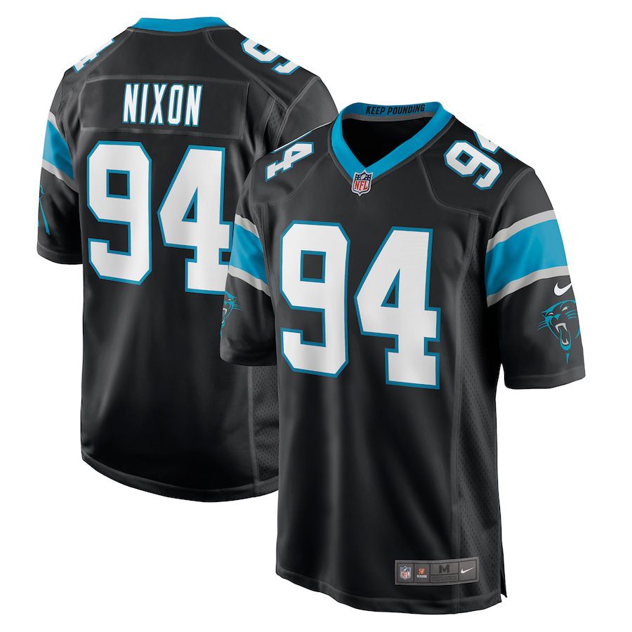 Men Carolina Panthers #94 Daviyon Nixon Nike Black Game NFL Jersey->carolina panthers->NFL Jersey